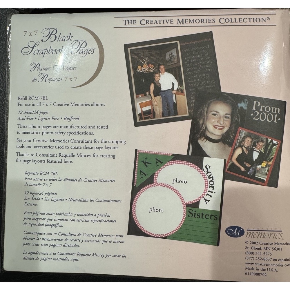 Creative Memories 7x7 Black Scrapbook Pages Refill + 11 Extra Sheets Lot NEW